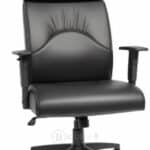 Fauteuil de bureau ergonomique en similicuir noir avec accoudoirs réglables – Image 6