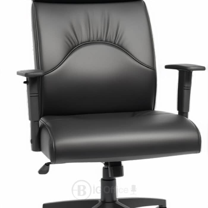 Fauteuil de bureau ergonomique en similicuir noir avec accoudoirs réglables – Image 6