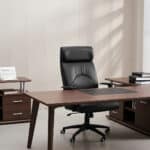 Fauteuil de bureau ergonomique en similicuir noir avec accoudoirs réglables – Image 11