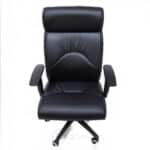Fauteuil de bureau ergonomique en similicuir noir avec accoudoirs réglables – Image 2