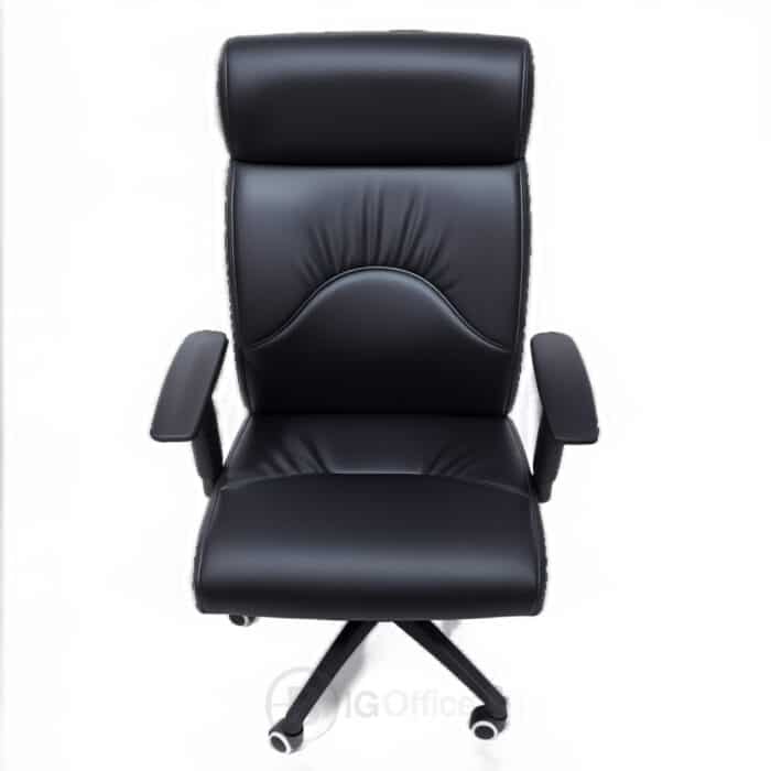 Fauteuil de bureau ergonomique en similicuir noir avec accoudoirs réglables – Image 2