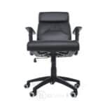 Fauteuil de bureau ergonomique en similicuir noir avec accoudoirs réglables – Image 4