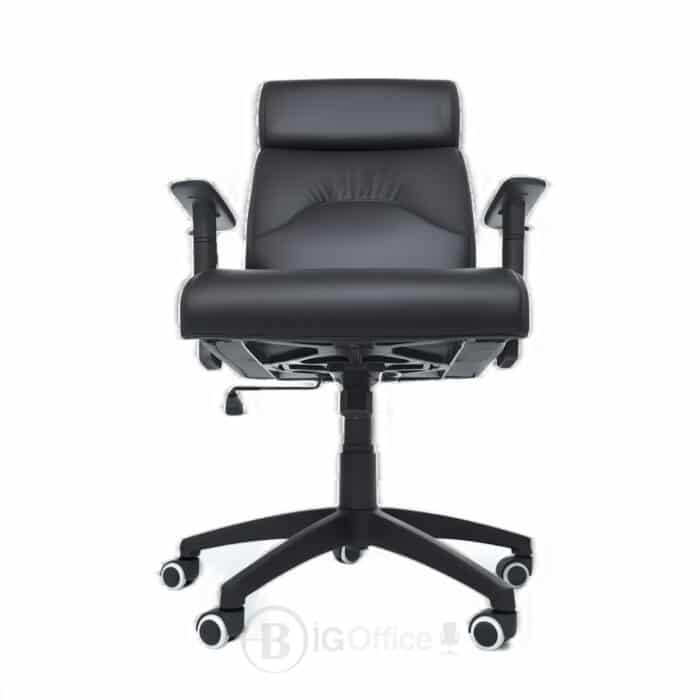 Fauteuil de bureau ergonomique en similicuir noir avec accoudoirs réglables – Image 4
