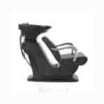 Lave-tête coiffure professionnel avec fauteuil en simili cuir – Bac de lavage inclinable avec évier en céramique – Noir – Image 3