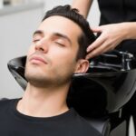 Lave-tête coiffure professionnel avec fauteuil en simili cuir – Bac de lavage inclinable avec évier en céramique – Noir – Image 7