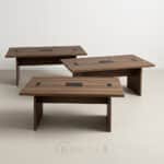 Table de réunion MDF avec passe-câbles – Design moderne - Dimension L 240 x l 120 x H 75 cm – Image 4