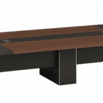Table de Réunion Moderne en MDF Finition Bois Noyer – Big Office Maroc – Image 2
