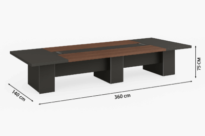 Table de Réunion Moderne en MDF Finition Bois Noyer – Big Office Maroc – Image 3