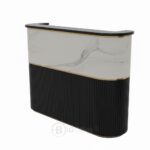 Comptoir d’accueil moderne noir et marbre blanc avec finition dorée – Big Office – Image 2