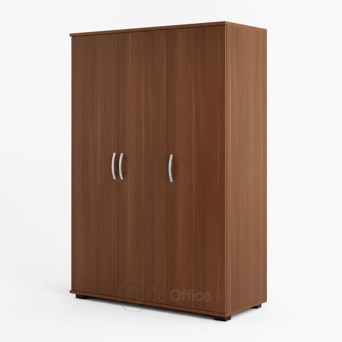 Armoire de rangement en bois MDF effet noyer – 3 portes élégantes pour bureau ou maison – Image 4