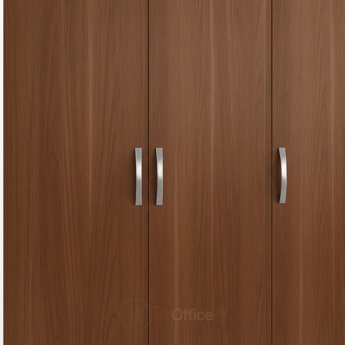 Armoire de rangement en bois MDF effet noyer – 3 portes élégantes pour bureau ou maison – Image 3