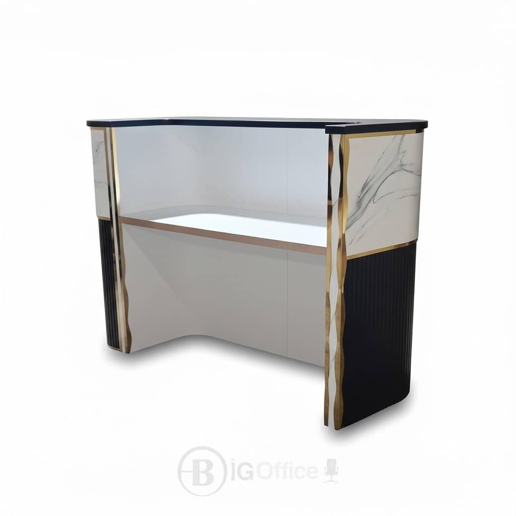 Design moderne noir rainuré comptoir d'accueil