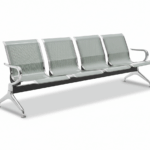 Banc d’attente 4 places en métal perforé avec structure chromée – Big Office Maroc