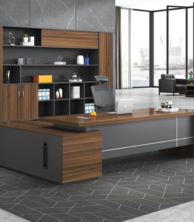 Bureau de direction moderne 240 cm design contemporain noyer