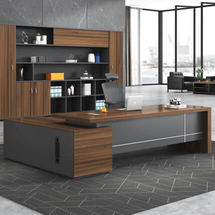 Bureau de direction moderne 240 cm design contemporain noyer