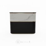 Comptoir d’accueil moderne noir et marbre blanc avec finition dorée – Big Office – Image 5