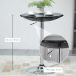 Table de réunion haute réglable – Plateau ABS noir brillant et pied chromé – Image 5