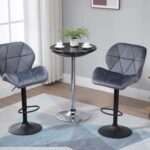 Table de réunion haute réglable – Plateau ABS noir brillant et pied chromé – Image 7
