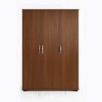 Armoire de rangement en bois MDF effet noyer – 3 portes élégantes pour bureau ou maison