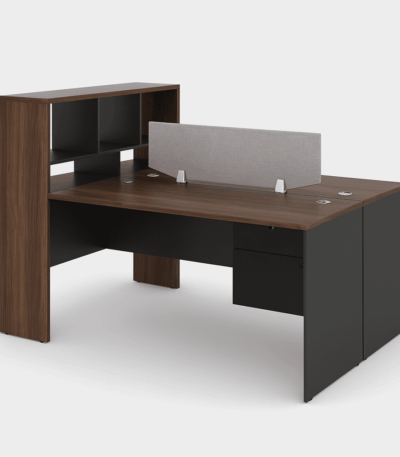 bureau bench 2 postes en MDF bois moderne pour open space professionnel
