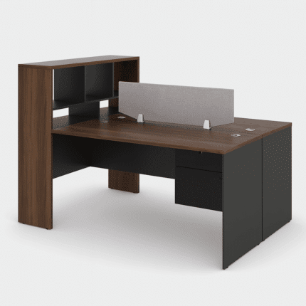 bureau bench 2 postes en MDF bois moderne pour open space professionnel