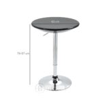 Table de réunion haute réglable – Plateau ABS noir brillant et pied chromé – Image 6