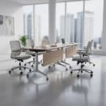 Table modulable et pliante avec roulettes – Plateau chêne clair – Image 4