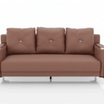 Canapé d’accueil 3 places en simili cuir marron – Design moderne et élégant