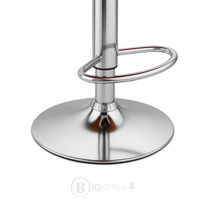 Chaise de bar design rouge – Assise simili cuir avec pied chromé réglable – Image 3