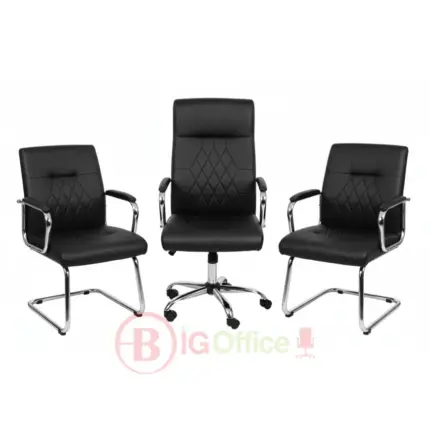 Ensemble de Chaises de Bureau – Fauteuil Direction + 2 Chaises Visiteur