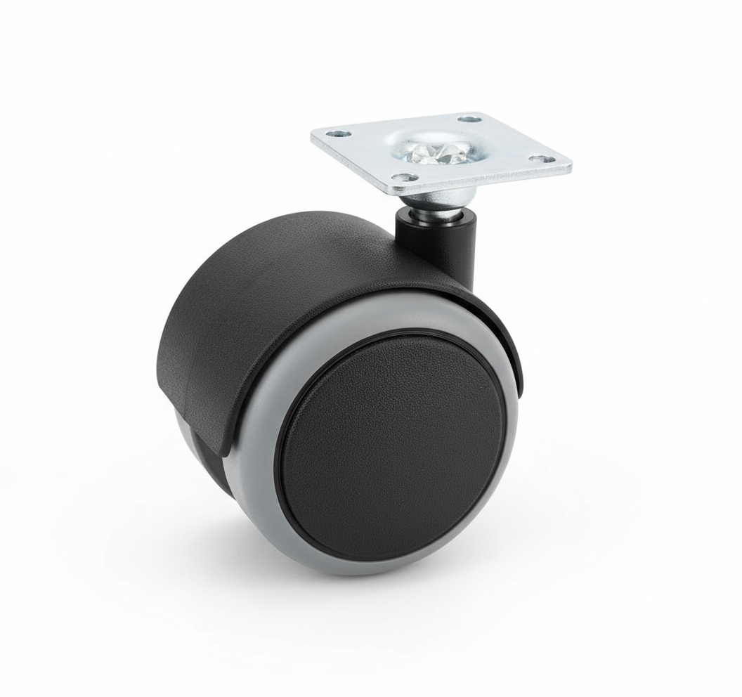 roulette pivotante 50 mm pour caisson mobile avec platine métallique professionnelle