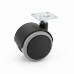 Roulette pour caisson mobile – Roue pivotante 50 mm avec platine métallique