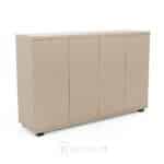 Armoire de bureau 4 portes battantes en MDF - Fermeture touche lâche - Coloris beige sablé – Image 2