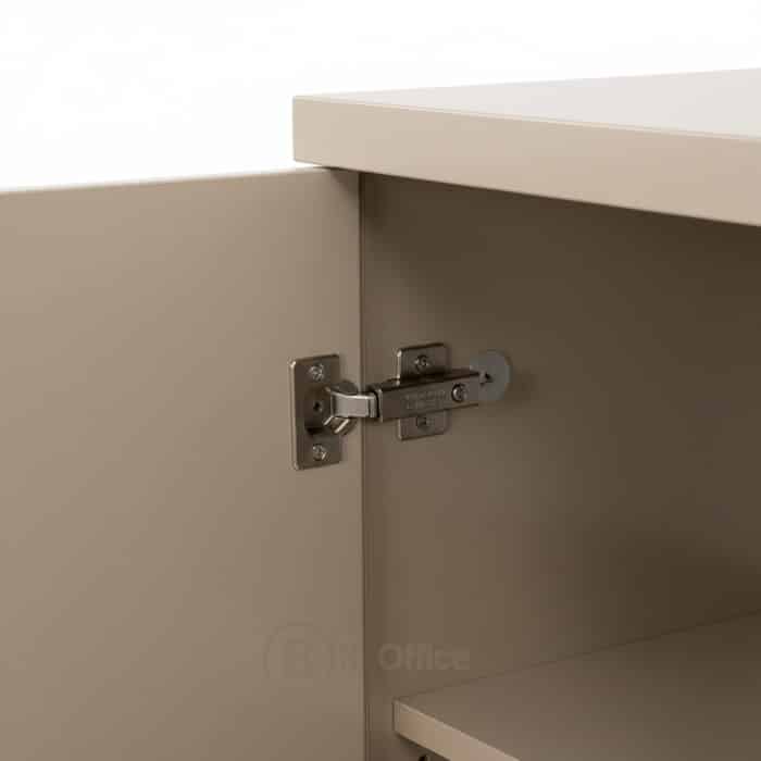 Armoire de bureau 4 portes battantes en MDF - Fermeture touche lâche - Coloris beige sablé – Image 3