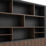 Bibliothèque de bureau en bois MDF effet noyer - Design moderne 240x40x200 cm | Big Office Maroc – Image 3