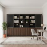 Bibliothèque de bureau en bois MDF effet noyer - Design moderne 240x40x200 cm | Big Office Maroc – Image 7