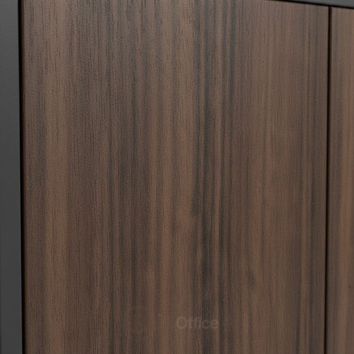 Bibliothèque de bureau en bois MDF effet noyer - Design moderne 240x40x200 cm | Big Office Maroc – Image 4