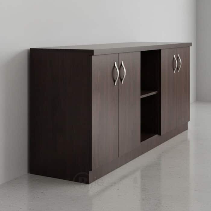 Buffet Bas 4 Portes - Étagères centrales - Finition Noyer | Liquidation Totale – Image 2