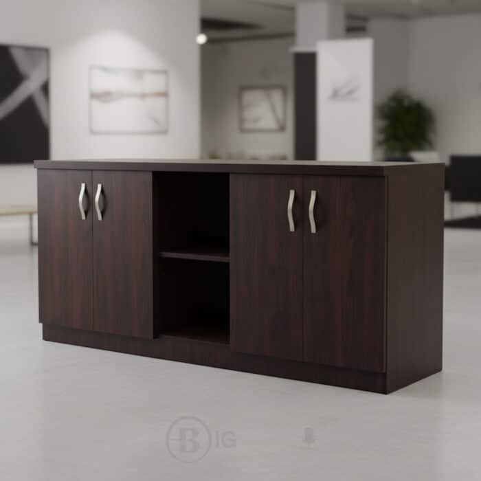 Buffet Bas 4 Portes - Étagères centrales - Finition Noyer | Liquidation Totale – Image 4