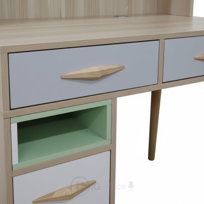 Bureau d’Écriture avec Rangements et Tiroirs – Design Scandinave – L90 x P55 x H175 cm – Image 4