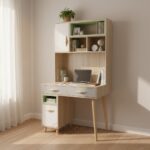Bureau d’Écriture avec Rangements et Tiroirs – Design Scandinave – L90 x P55 x H175 cm – Image 5