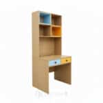 Bureau d’Écriture Coloré avec Rangements – 2 Tiroirs – Design Moderne – L80 × P60 × H180 cm – Image 2