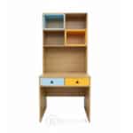 Bureau d’Écriture Coloré avec Rangements – 2 Tiroirs – Design Moderne – L80 × P60 × H180 cm