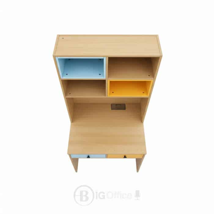 Bureau d’Écriture Coloré avec Rangements – 2 Tiroirs – Design Moderne – L80 × P60 × H180 cm – Image 5