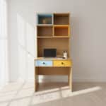 Bureau d’Écriture Coloré avec Rangements – 2 Tiroirs – Design Moderne – L80 × P60 × H180 cm – Image 8