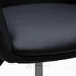 Fauteuil de Bureau Pivotant en Simili Cuir Noir - Design Arrondi - Base Chromée – Image 3