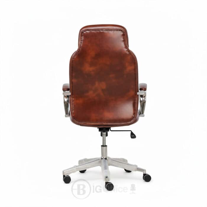 Fauteuil de Direction 116P - Simili Cuir Marron Vintage - Accoudoirs Chromés & Base Renforcée – Image 7