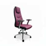 Fauteuil de Direction A7078 - Simili Cuir Rouge Bordeaux - Accoudoirs Chromés & Coussin Appui-Tête – Image 3