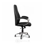 Fauteuil de Direction Ergonomique 155A - Simili Cuir Noir - Accoudoirs Chromés – Image 2