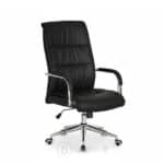 Fauteuil de Direction Ergonomique 786P - Noir, Accoudoirs Chromés & Hauteur Réglable – Image 2